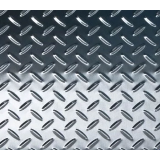 Лист рифлений нержавіючий 304 1,0 (1,0х2,0)  BA+PVC - Івано-Франківськ