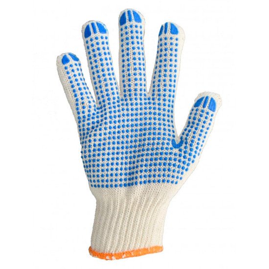 Рукавиці трикотажні з ПВХ помаранчеві (526) - Вінниця